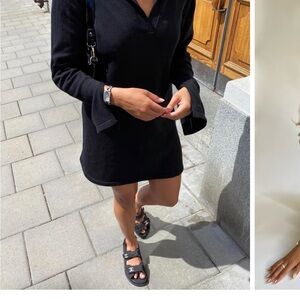 NWT Djerf Getaway Dress - Black Long-Sleeve Mini Dress